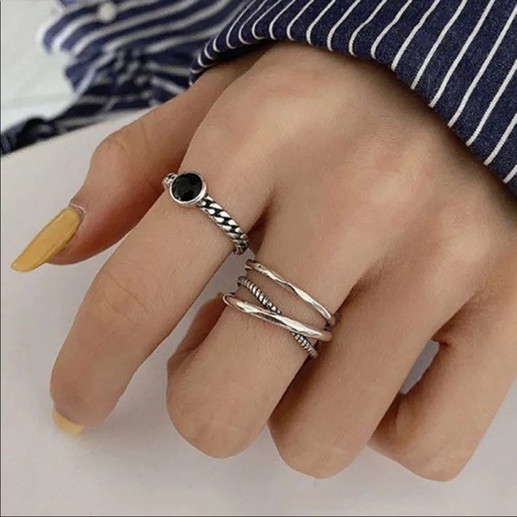 𝅺copy - NEW 925 Sterling Silver Retro Resizable Ring - Picture 1 of 7